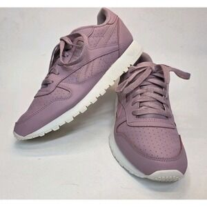 Womens Size 9 Reebok Classic Leather Running Sneakers Infused Lilac/White
